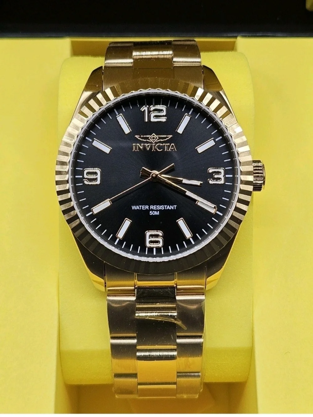 Invicta Gold and Black Stainless Steel Men's Watch